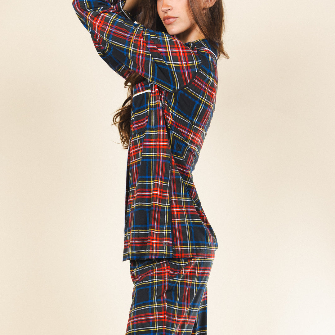 The Cappuccino | Holiday Tartan Plaid Super Stupid-Soft™ Women’s Long Sleeve Pajama Set
