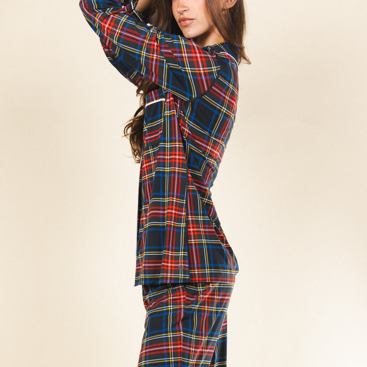 The Cappuccino | Holiday Tartan Plaid Super Stupid-Soft™ Women’s Long Sleeve Pajama Set