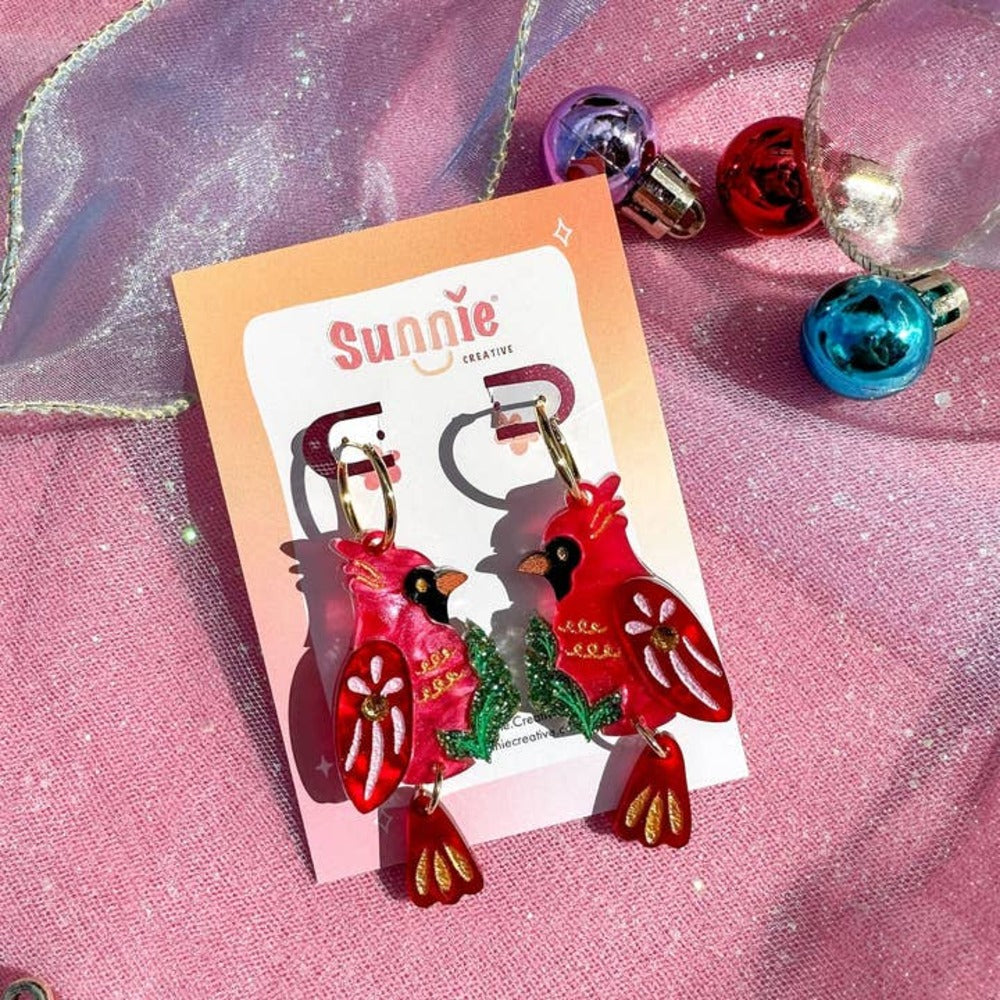 Cardinal Earrings 2
