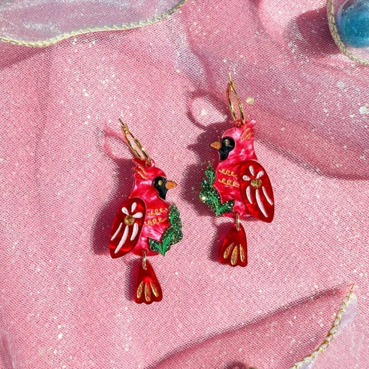 Cardinal Earrings