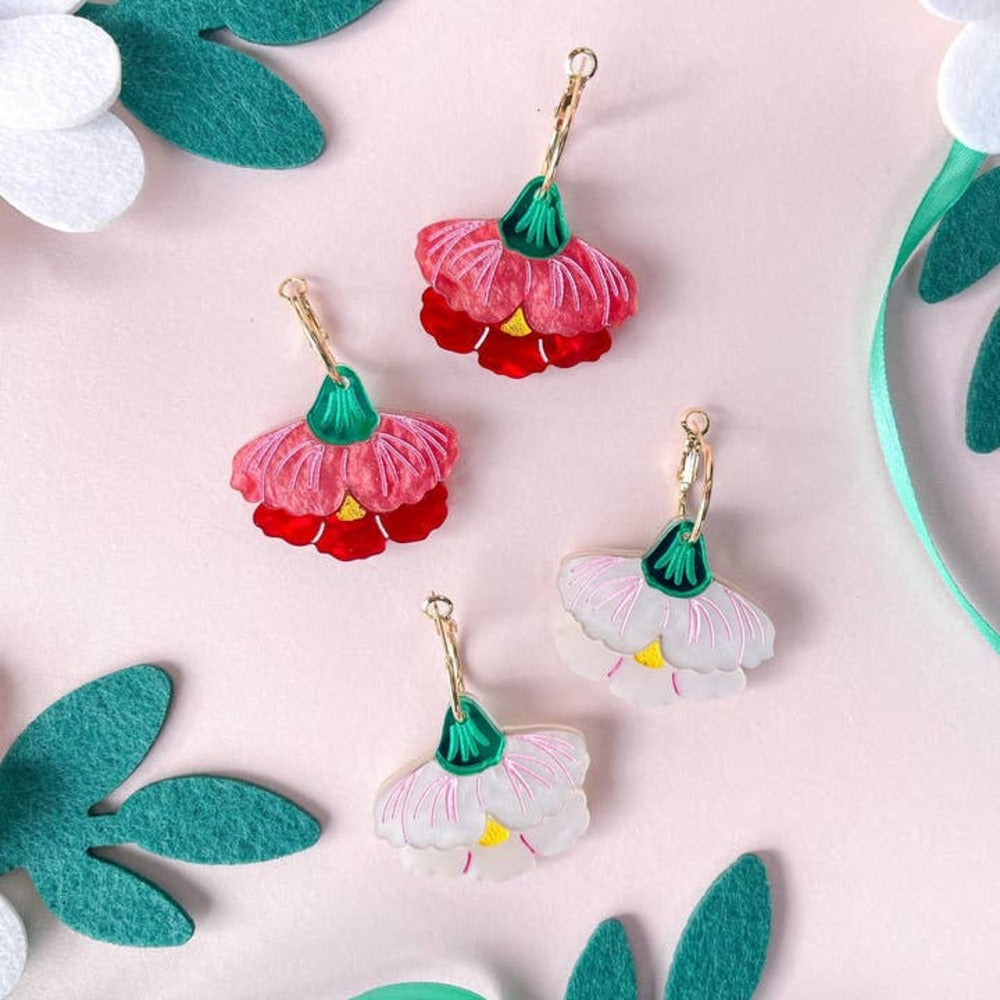 Carnation Handmade Acrylic Dangle Earrings 1