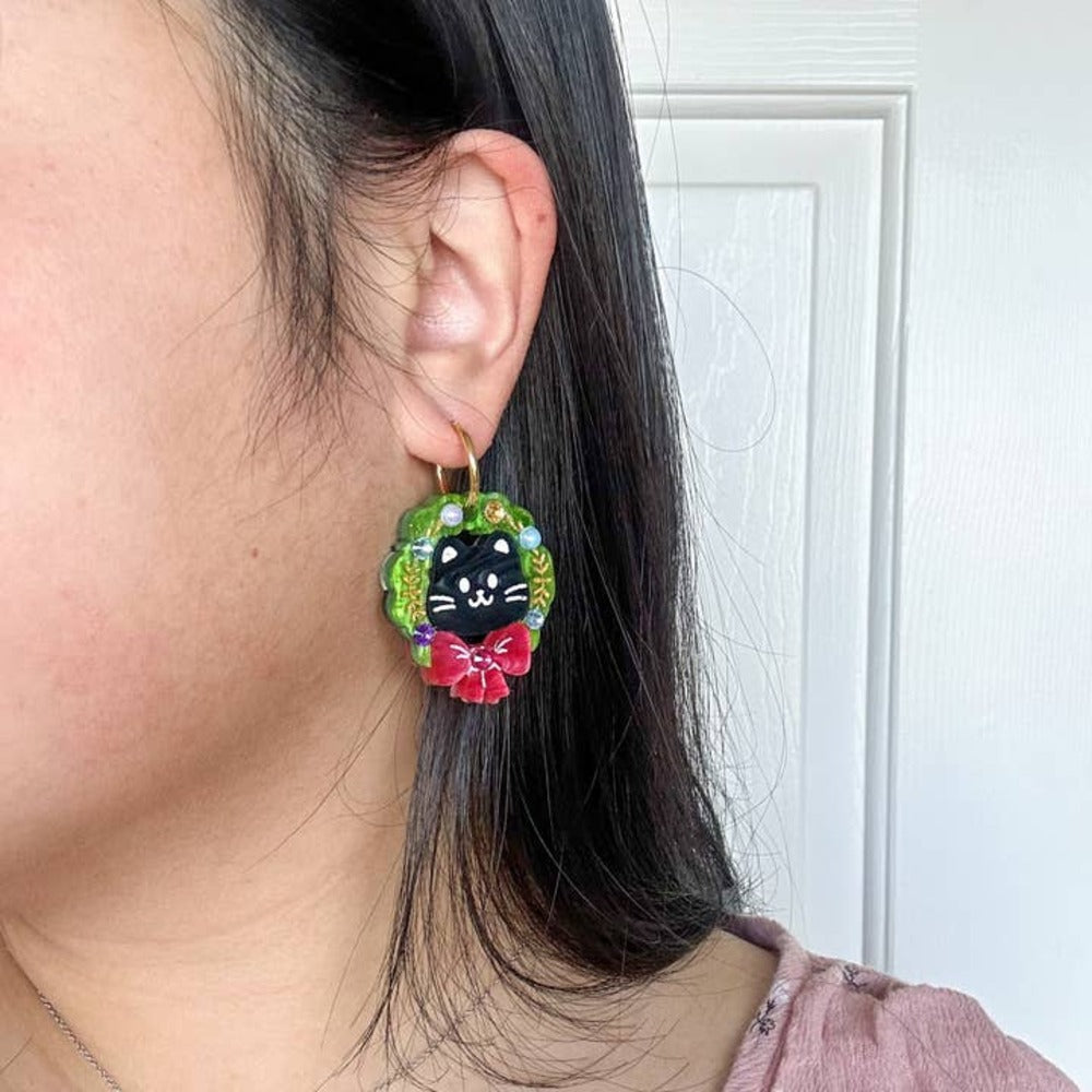 Cat Wreath Earrings 2