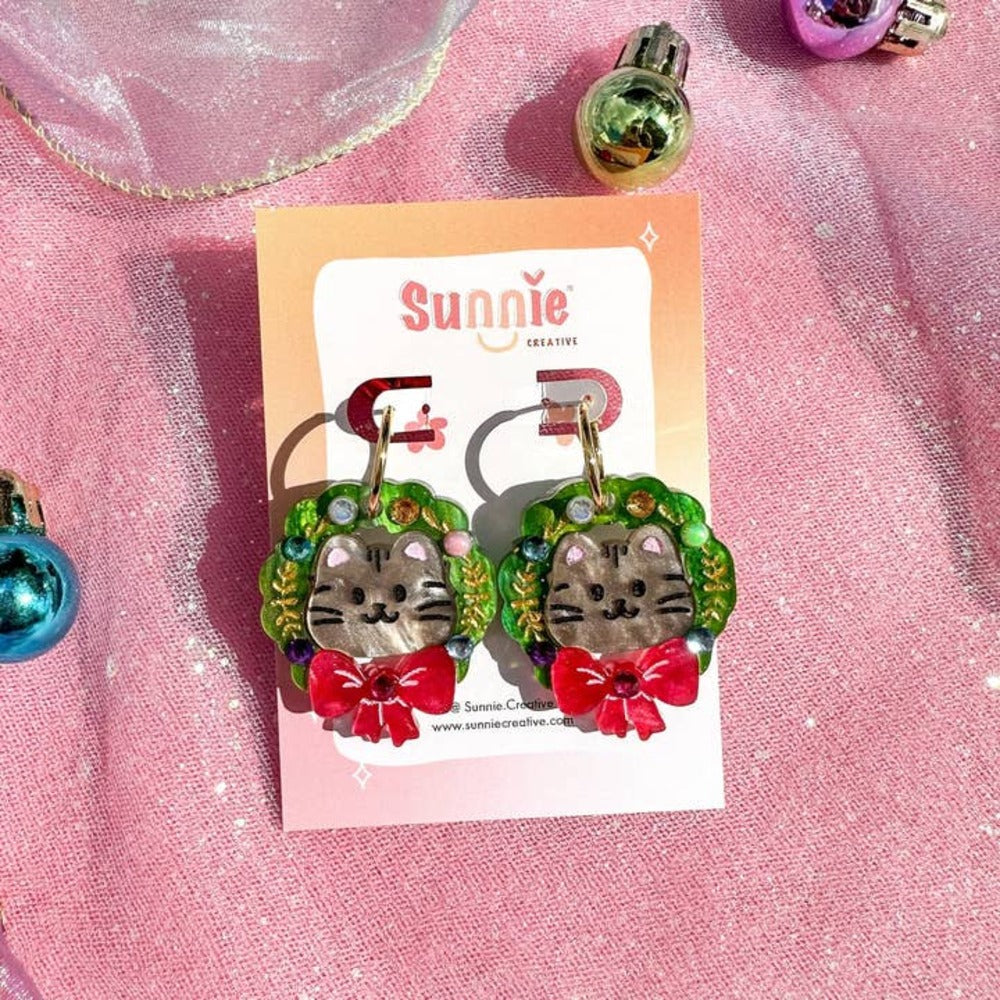 Cat Wreath Earrings