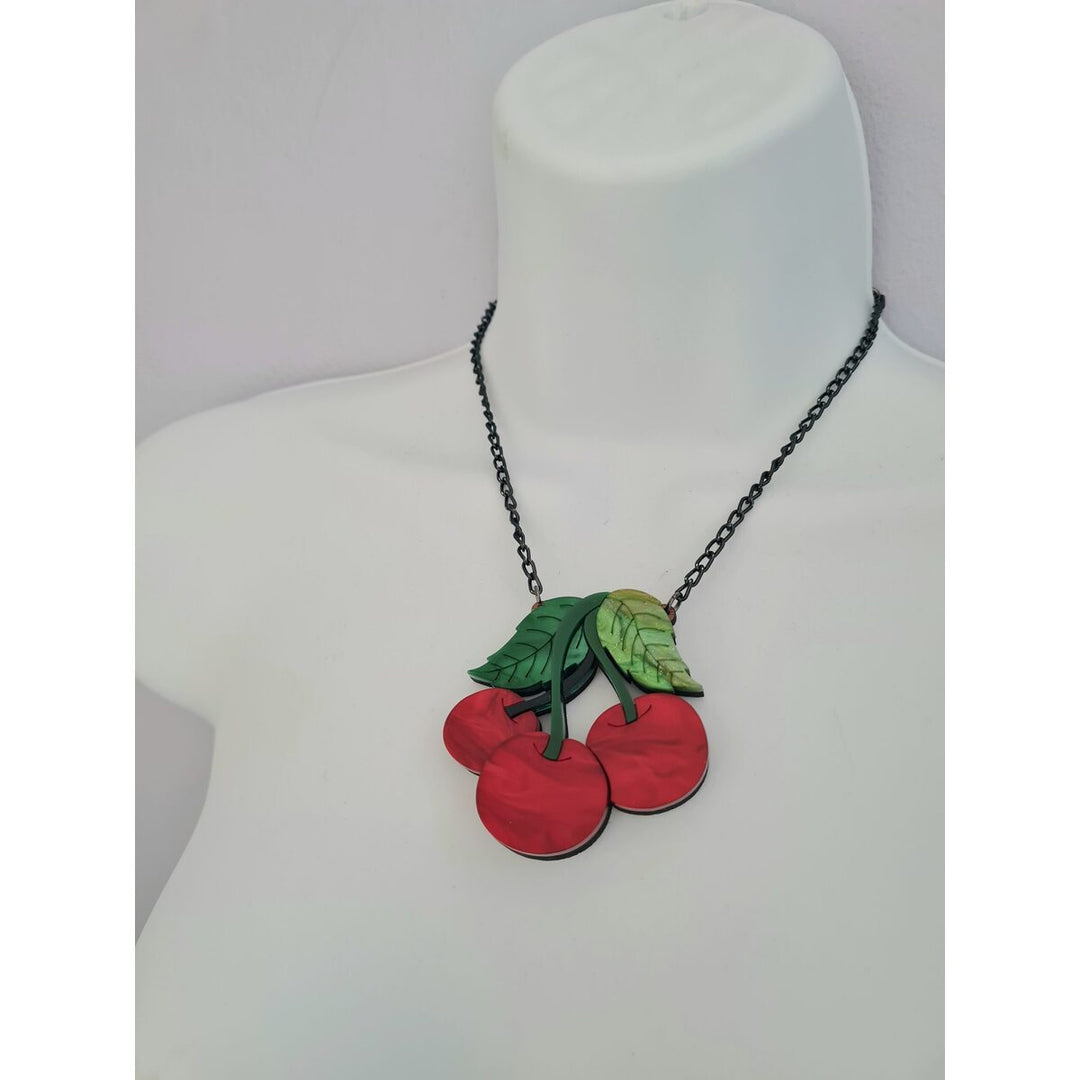 Cherry trio brooch or necklace 4