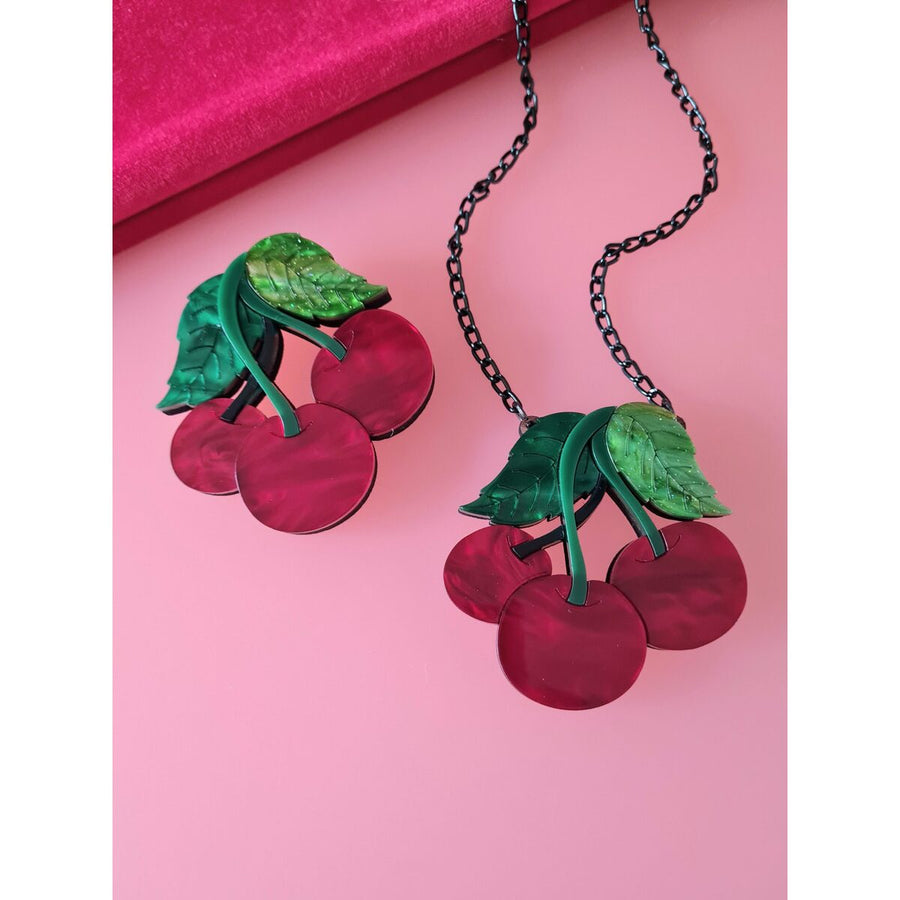 Cherry trio brooch or necklace