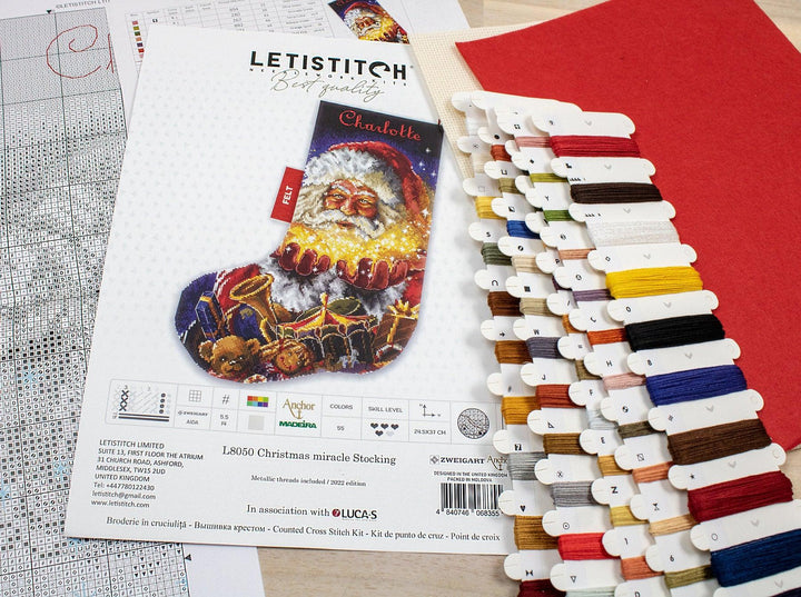Christmas miracle Stocking L8050 Counted Cross Stitch Kit