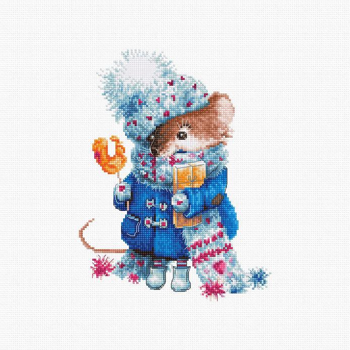 Christmas mouse B1168L Counted Cross-Stitch Kit