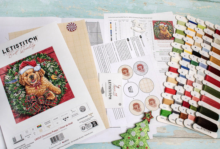 Christmas Puppy L8053 Counted Cross Stitch Kit