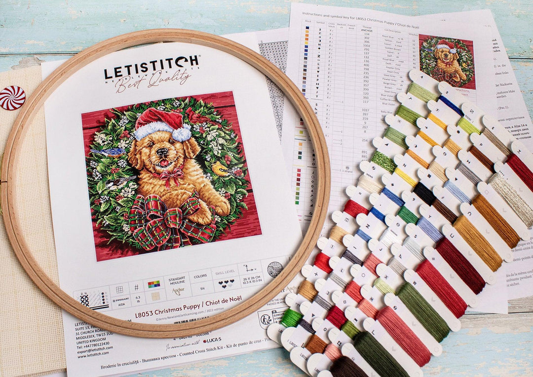 Christmas Puppy L8053 Counted Cross Stitch Kit