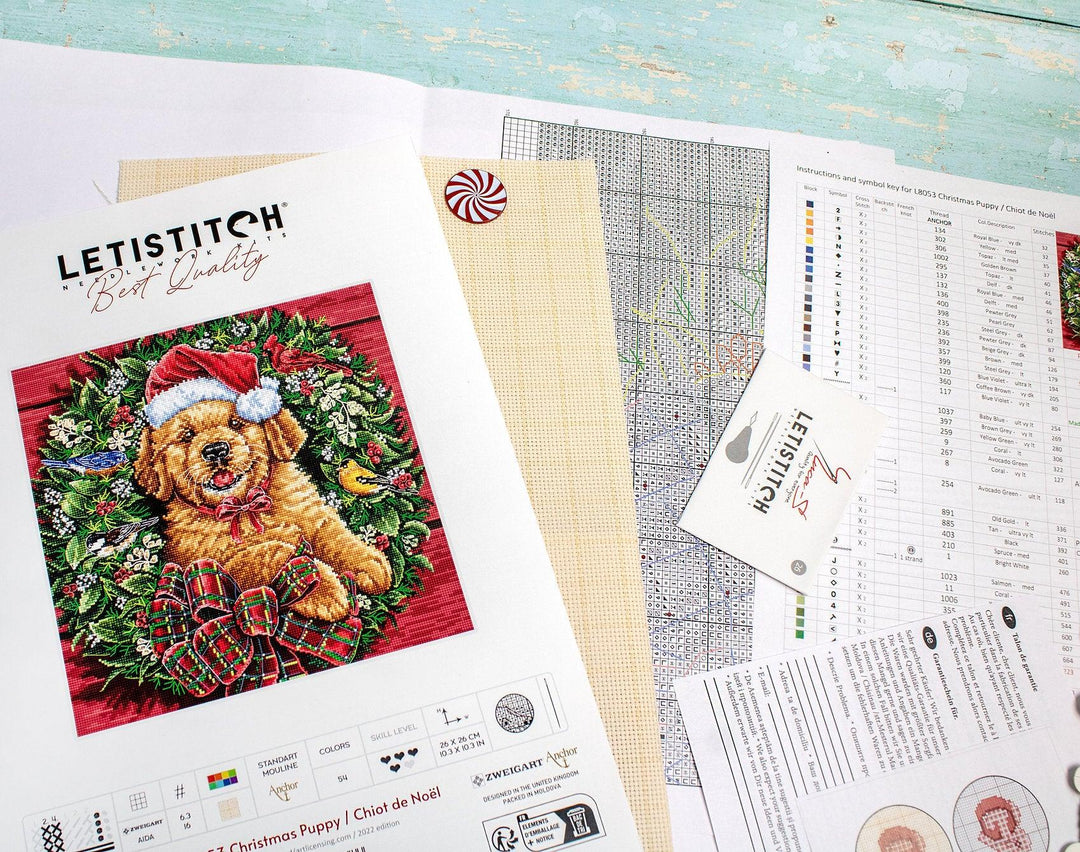 Christmas Puppy L8053 Counted Cross Stitch Kit