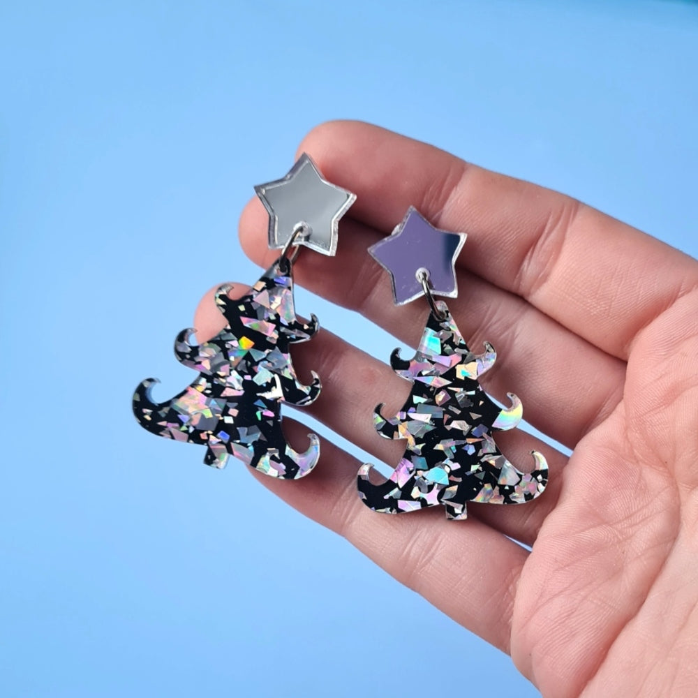 Christmas Tree Dangle Earrings by Cherryloco Jewellery 1