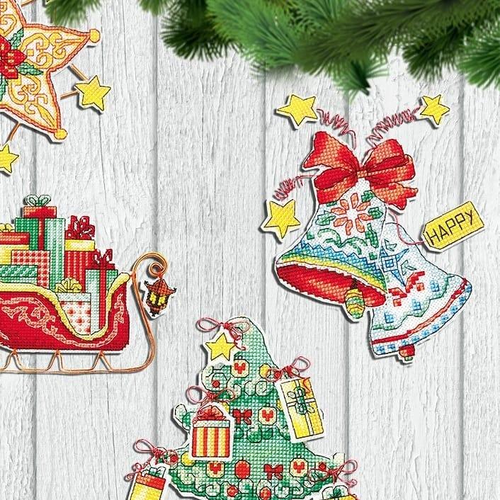 Christmas tree toy. Plastic Canvas Cross-stitch kit T-06C