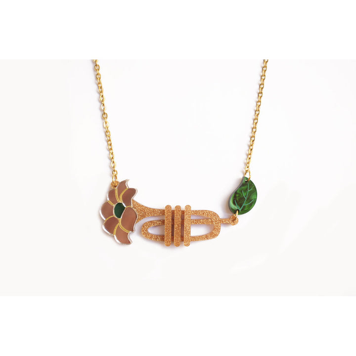 Trumpet with flower earrings by Laliblue