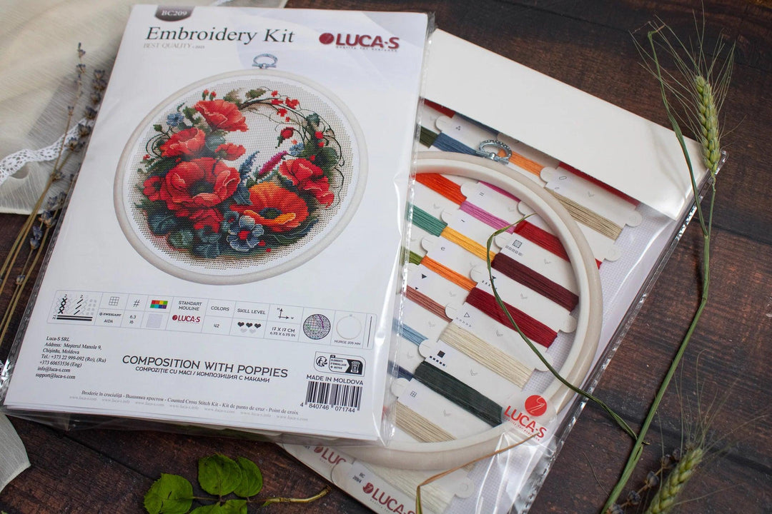 Composition With Poppies BC209l Counted Cross-Stitch Kit