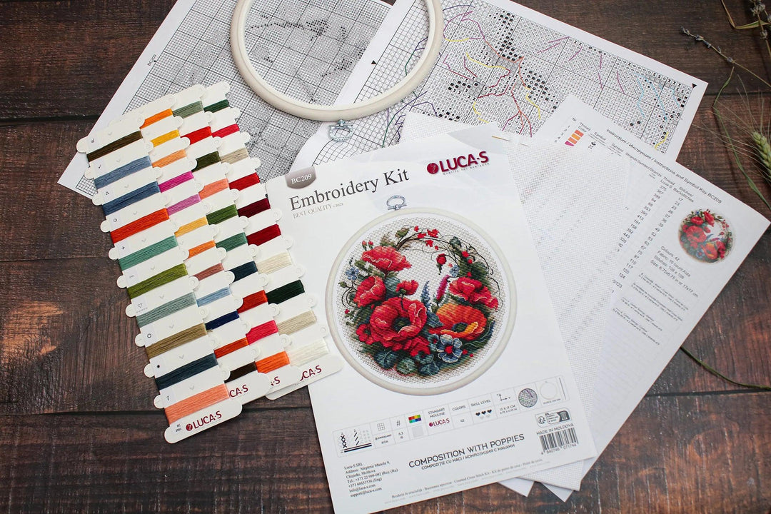 Composition With Poppies BC209l Counted Cross-Stitch Kit