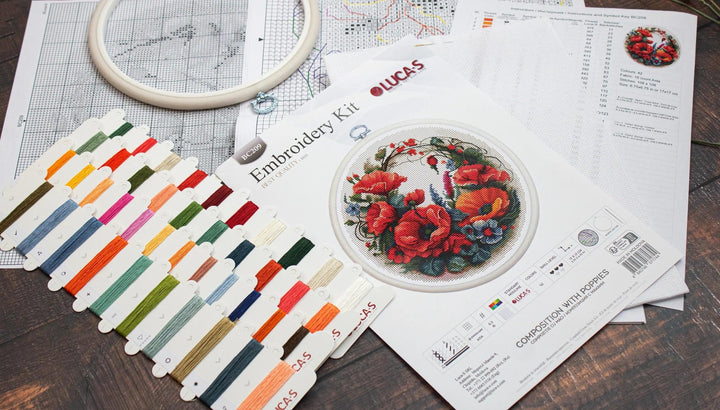 Composition With Poppies BC209l Counted Cross-Stitch Kit