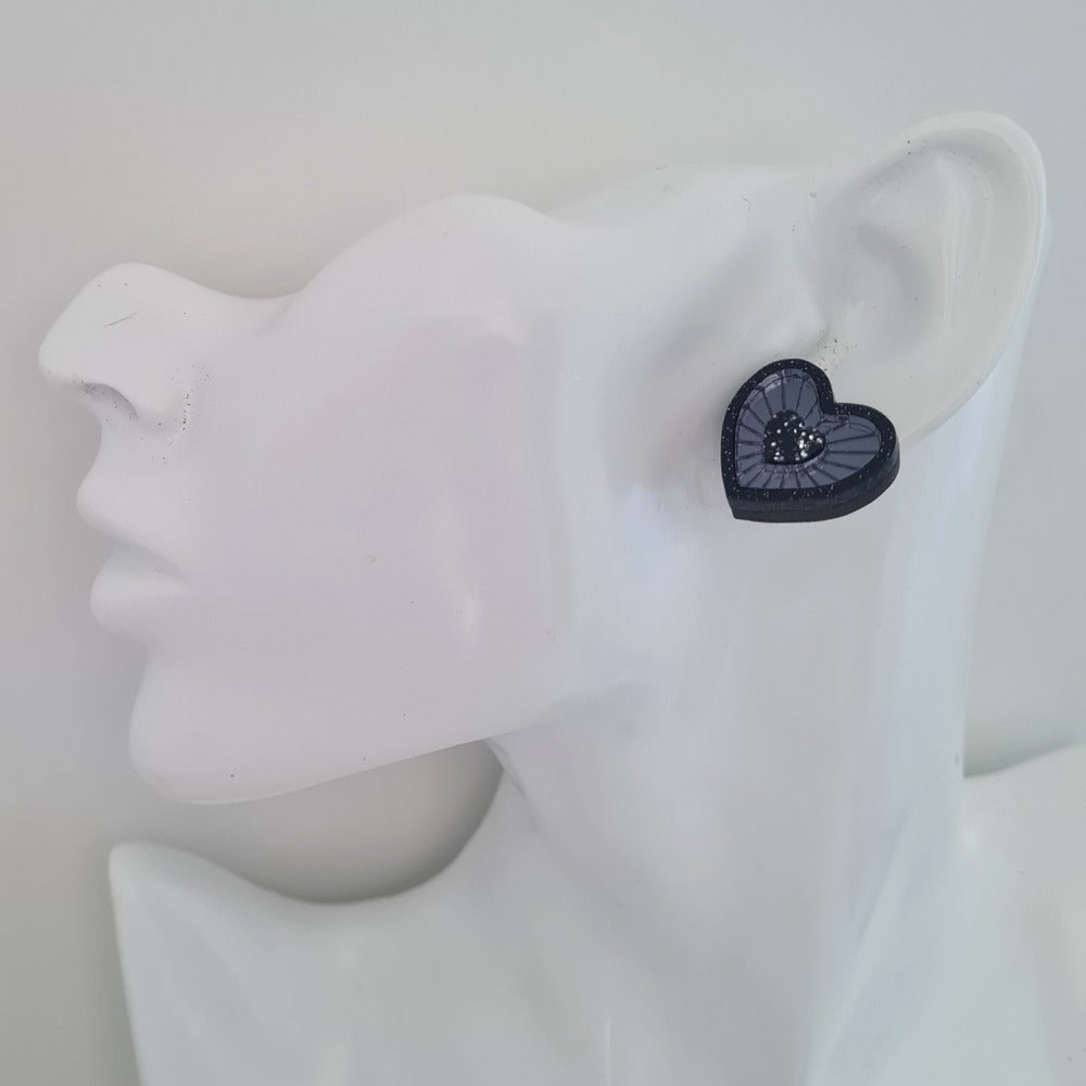 Cosmic Heart Stud Earrings by Cherryloco Jewellery 3