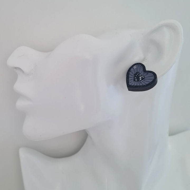 Cosmic Heart Stud Earrings by Cherryloco Jewellery 3