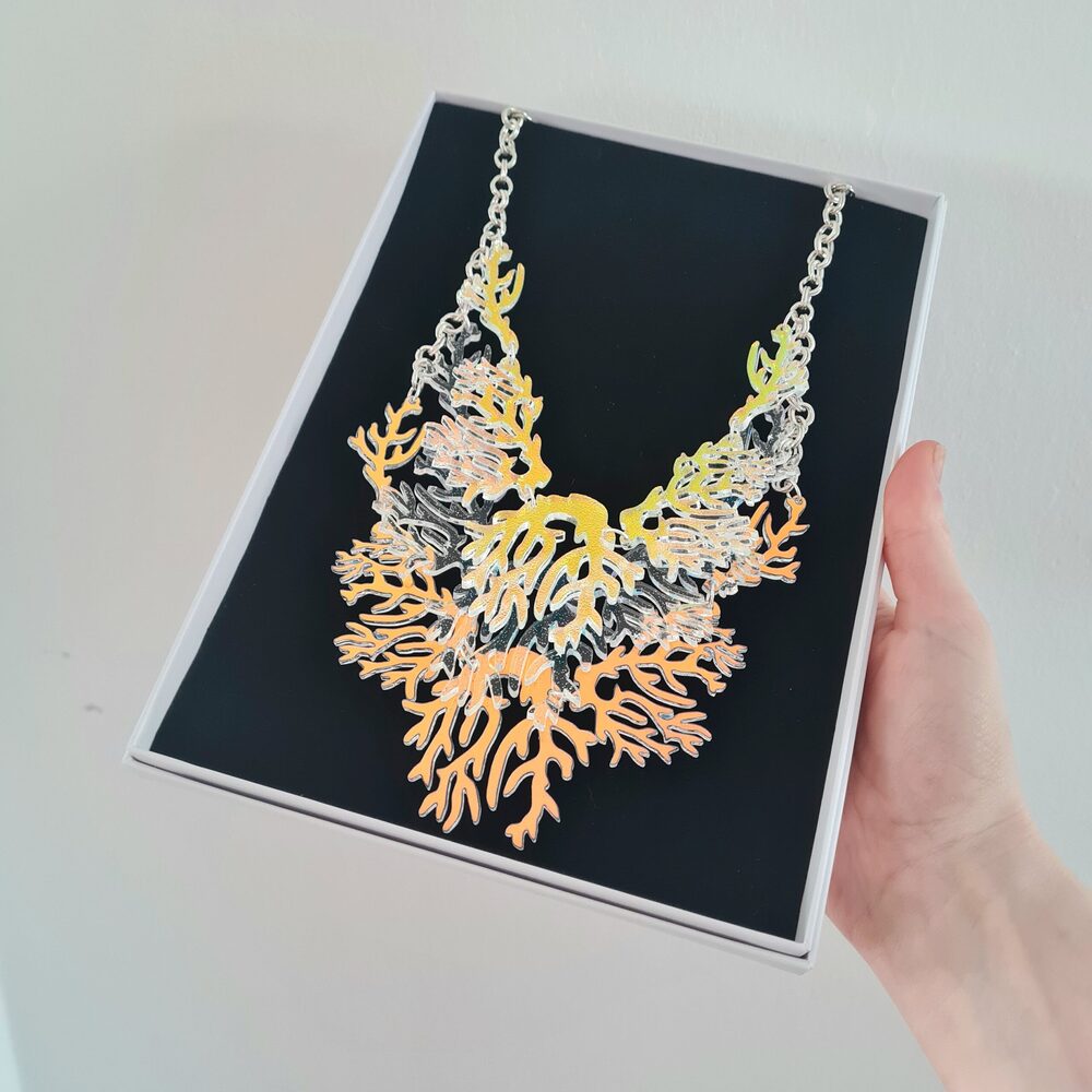 Cosmic Rainbow Seaweed Seagrass Charm Necklace by Cherryloco Jewellery