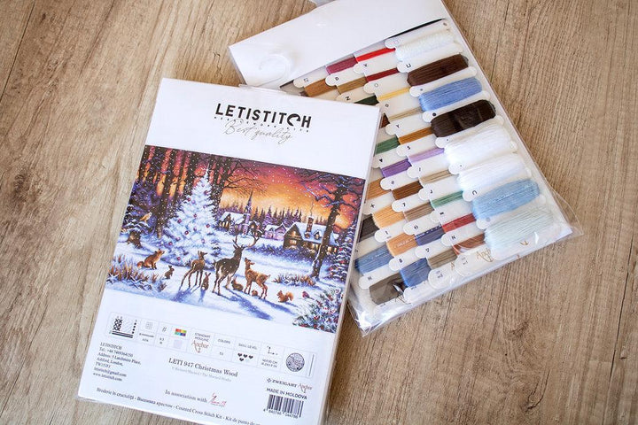 Counted Cross Stitch Kit Christmas Wood Leti947