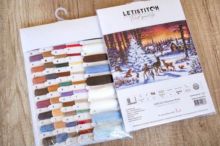 Counted Cross Stitch Kit Christmas Wood Leti947