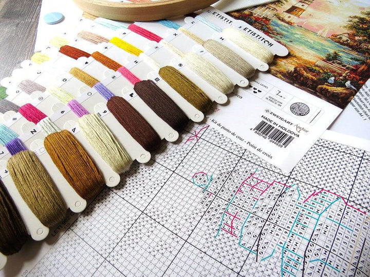 Counted Cross Stitch Kit Cottage by the sea Leti962