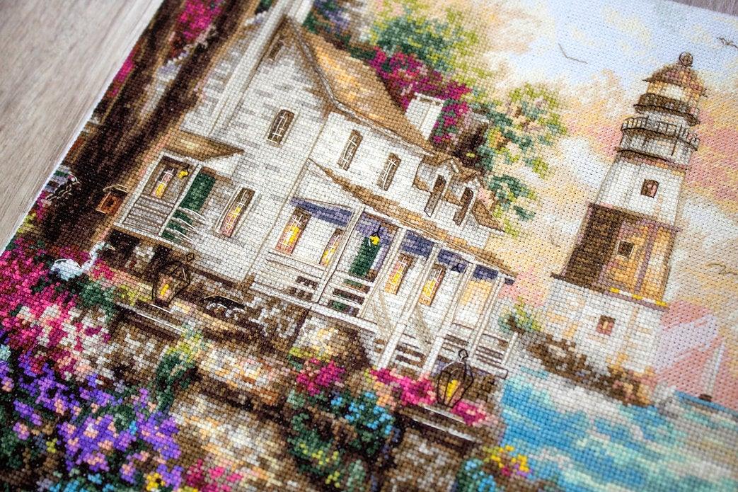 Counted Cross Stitch Kit Cottage by the sea Leti962