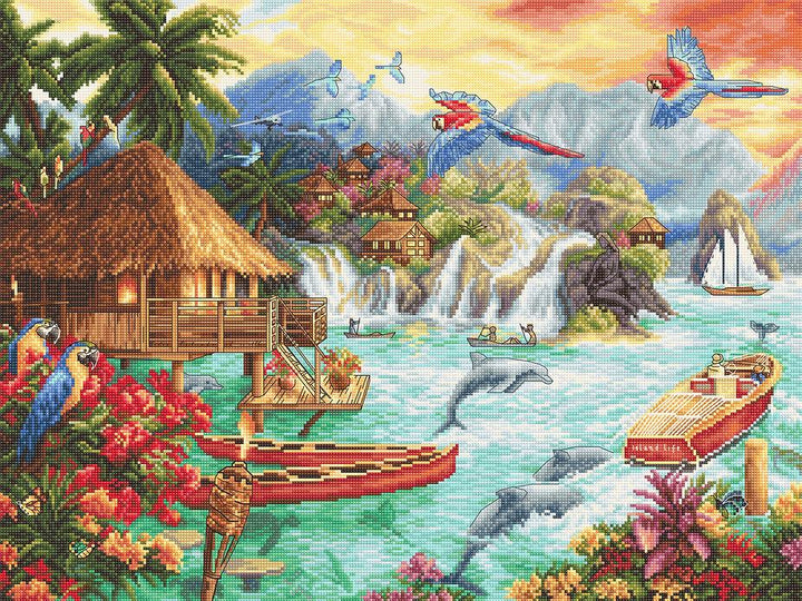 Counted Cross Stitch Kit Island Life Leti925