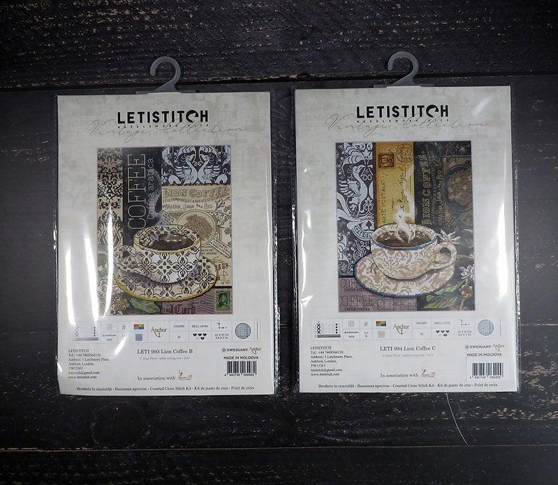 Counted Cross Stitch Kit Lion Coffee B Leti993