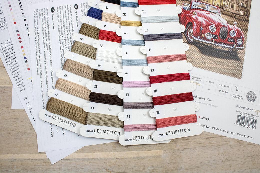 Counted Cross Stitch Kit Red Sports Car L8034