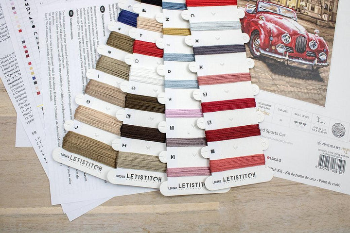 Counted Cross Stitch Kit Red Sports Car L8034