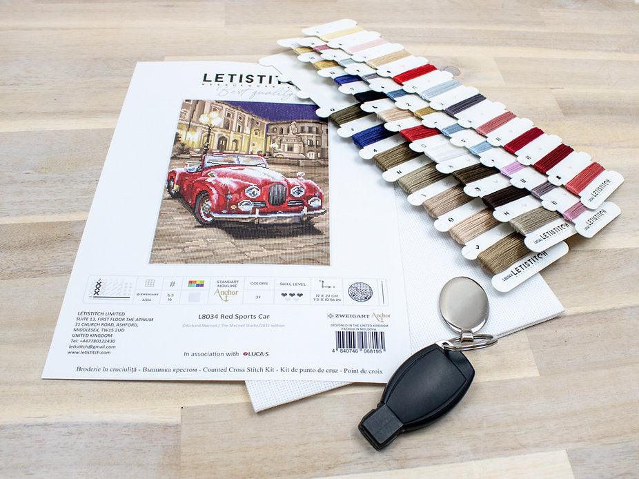 Counted Cross Stitch Kit Red Sports Car L8034