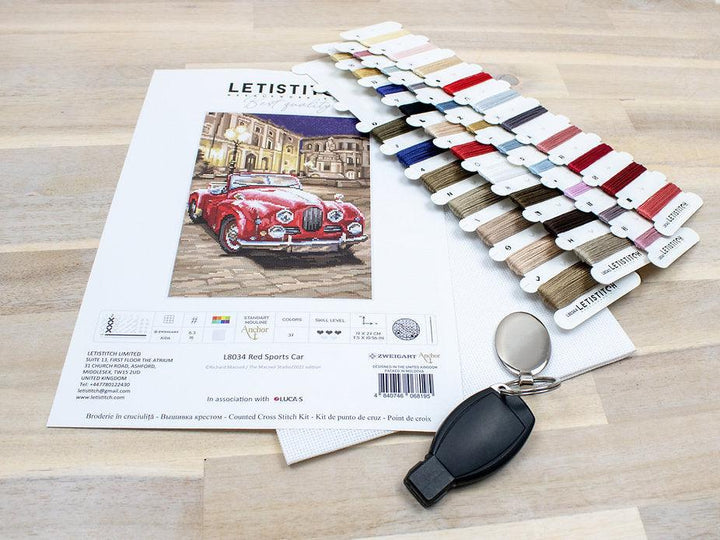 Counted Cross Stitch Kit Red Sports Car L8034