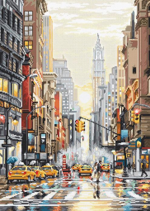 Counted Cross Stitch Kit Sunset on 5th Avenue L8025