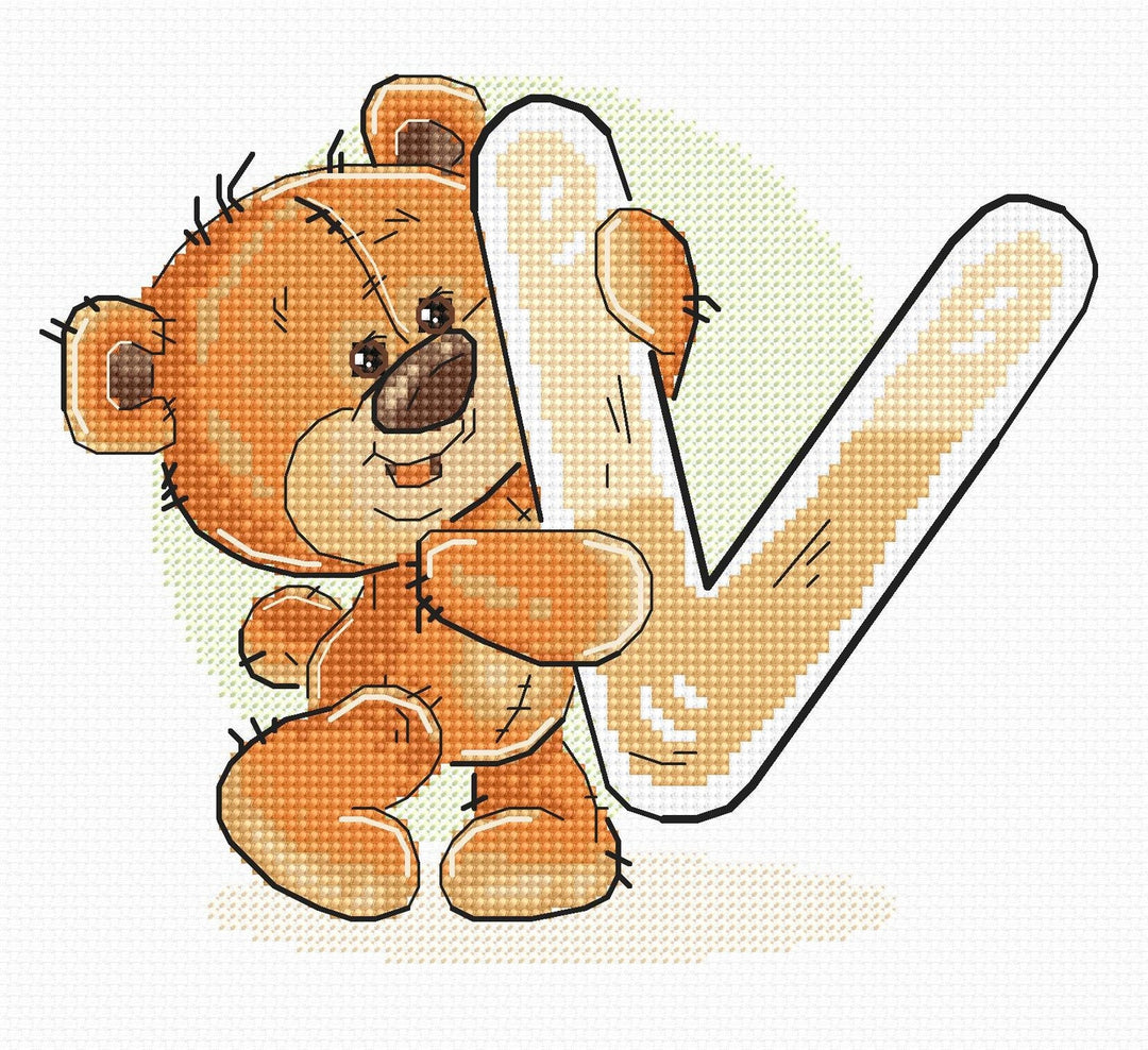Letter „V” B1223l Alphabet Counted Cross-Stitch Kit