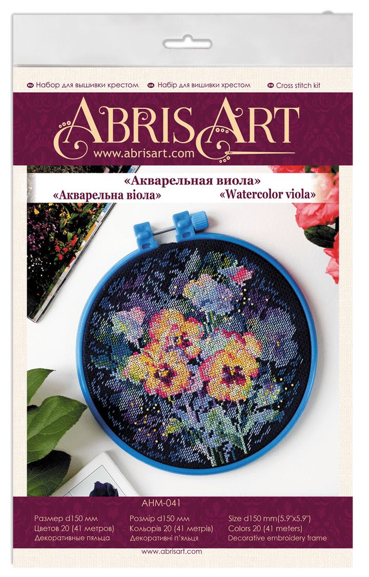 Cross-stitch kit Watercolor viola AHM-041
