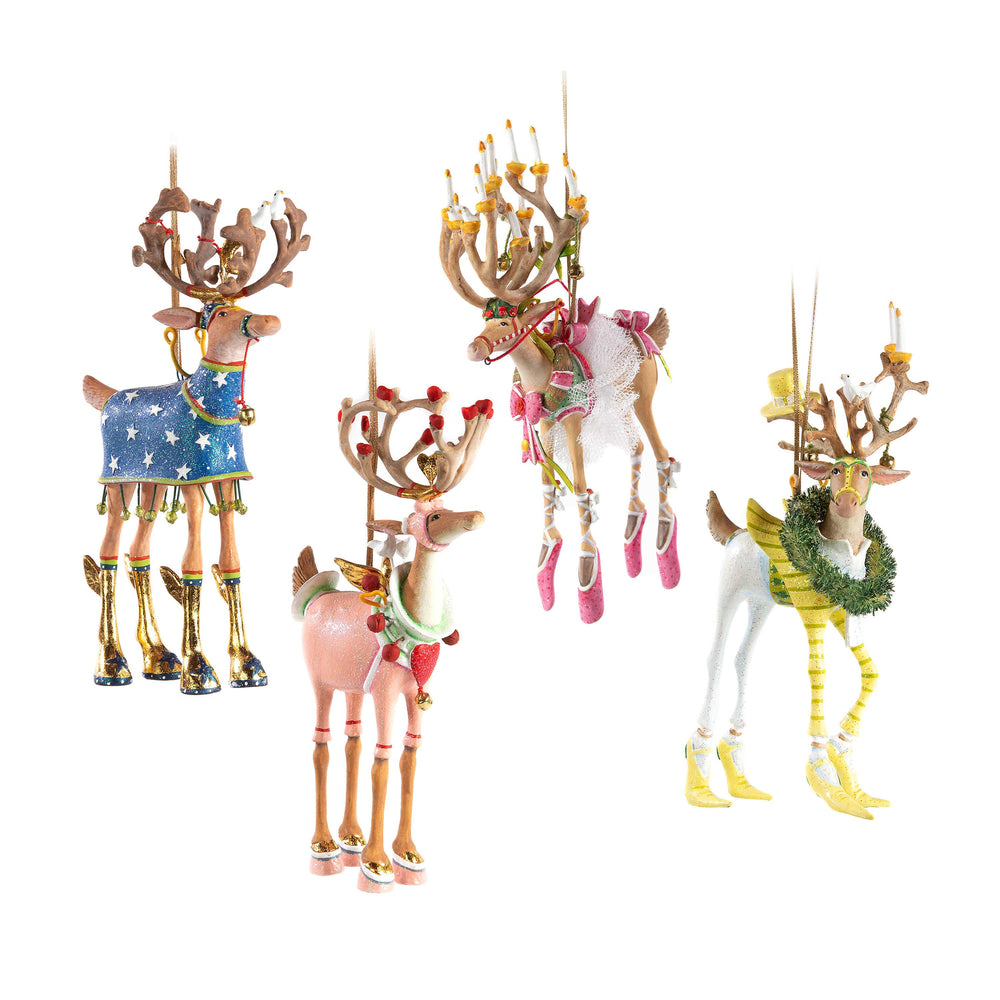 Dash Away Reindeer Ornament Set of 8 by Patience Brewster - Quirks!