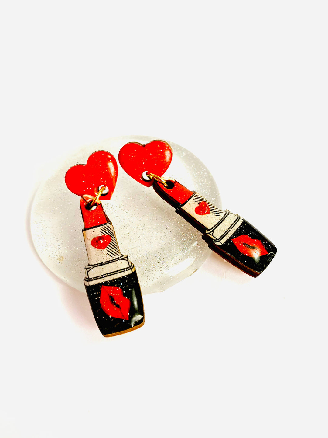 Pucker Up Lipstick Earrings by Rosie Rose Parker