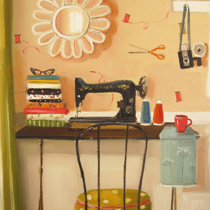 Hipster Crafter Art Print - 8.5" X 11" by Janet Hill