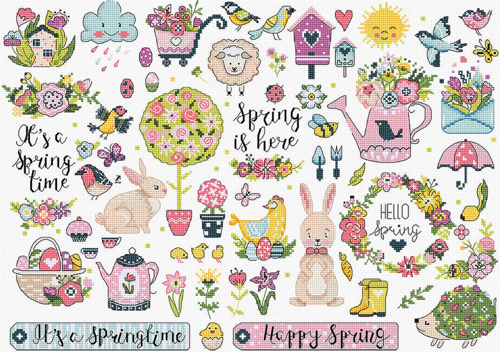 Spring Sampler L9937 Counted Cross Stitch Kit