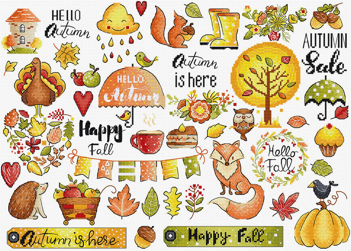 Autumn Sampler L8221 Counted Cross Stitch Kit