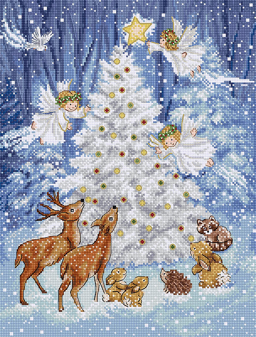 Angel in Wood L9921 Counted Cross Stitch Kit