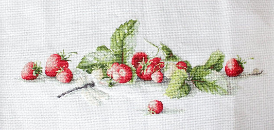 Etude with Strawberries B2254L Counted Cross-Stitch Kit