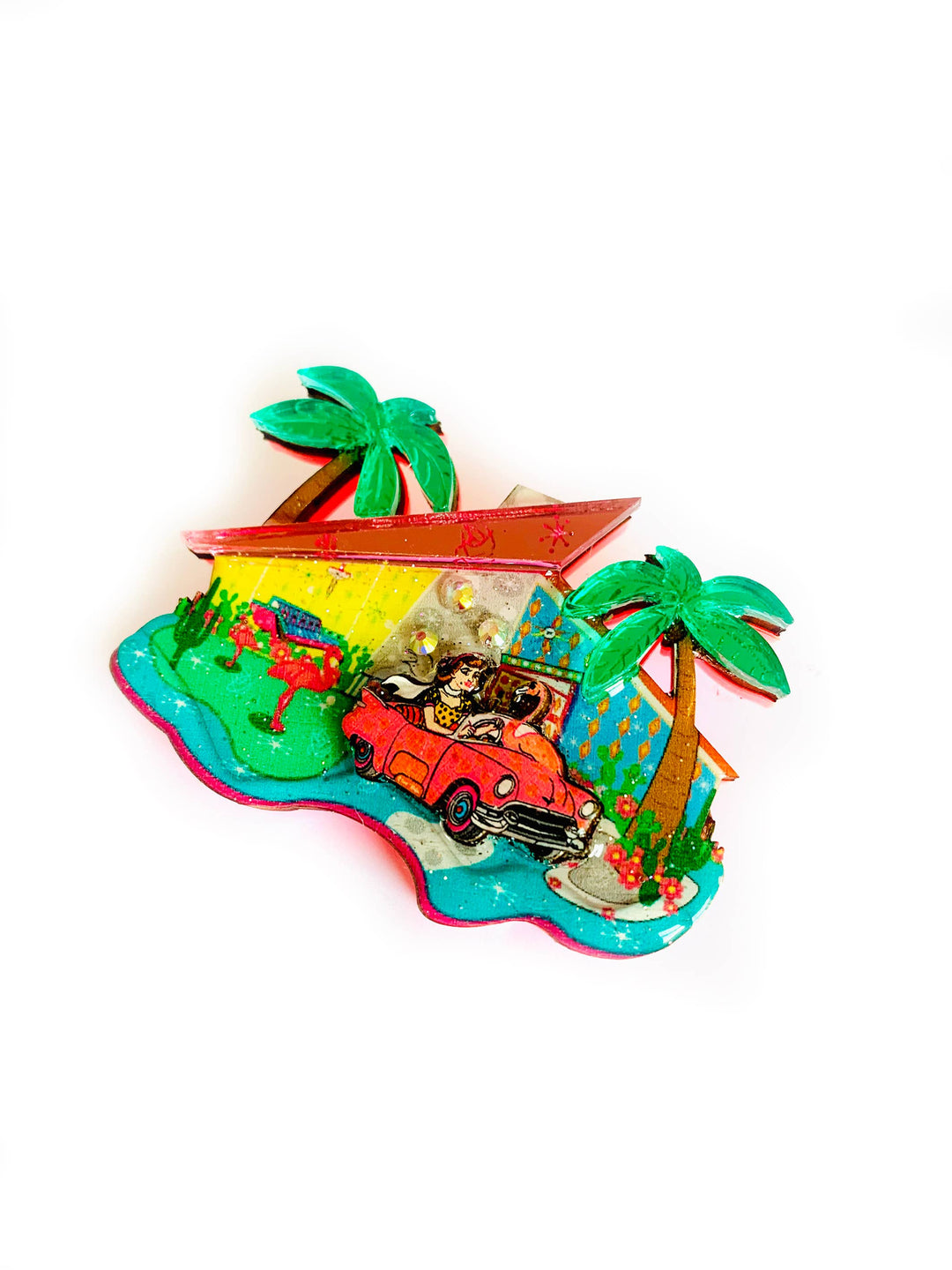 Mid Century Palm Springs House Brooch by Rosie Rose Parker