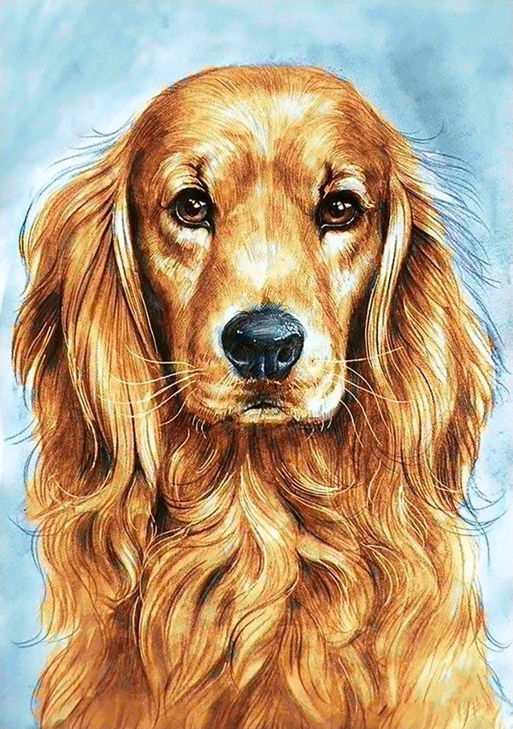 Faithful Dog CS180 7.9 x 11.8 inches Wizardi Diamond Painting Kit