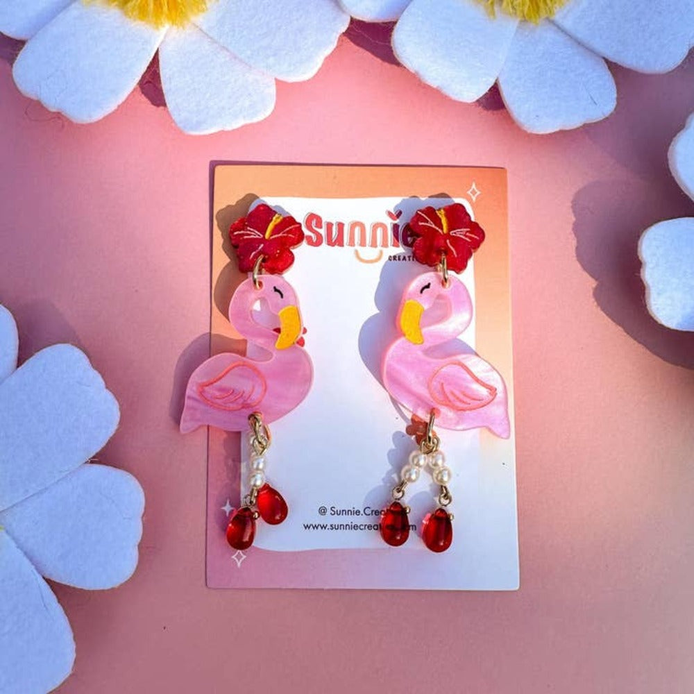 Fernando the Flamingo Earrings 2