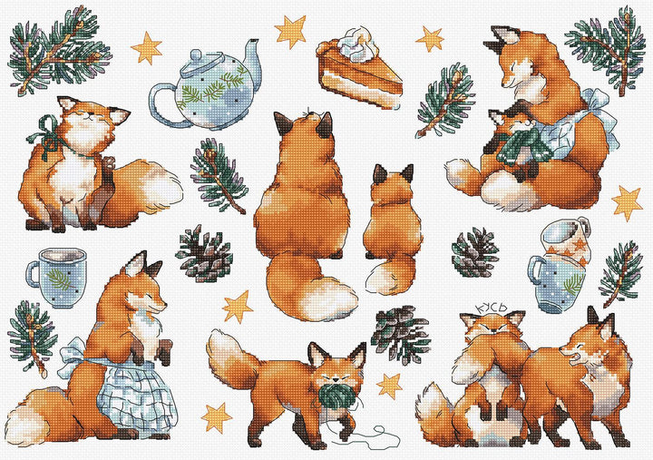 Foxy New Year L8802 Counted Cross Stitch Kit