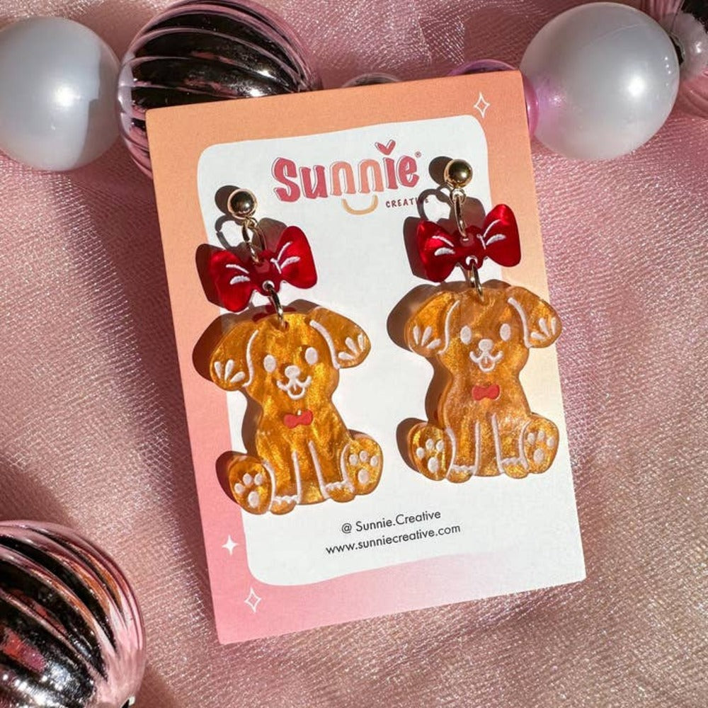 Gingerbread Doggo Earrings 2