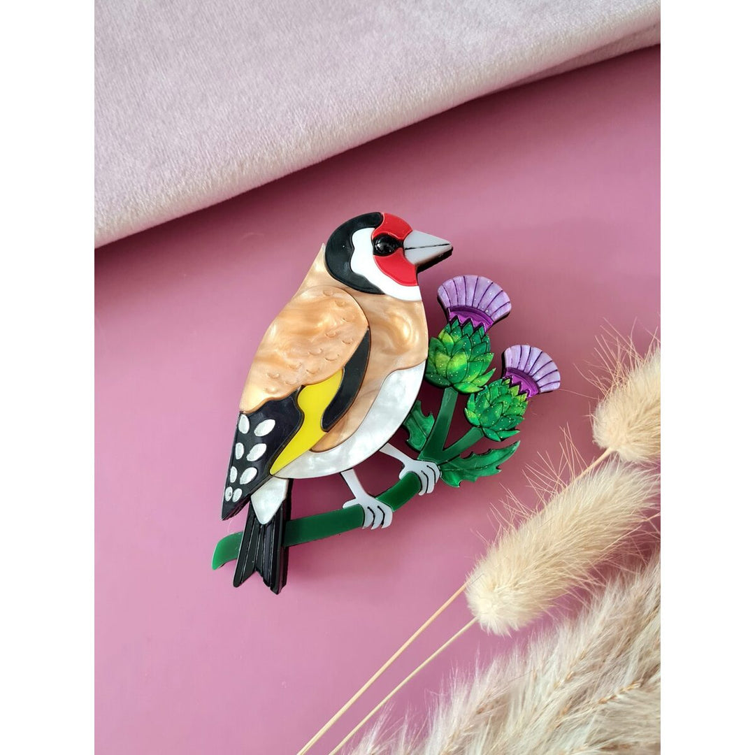 Goldfinch brooch or necklace 3