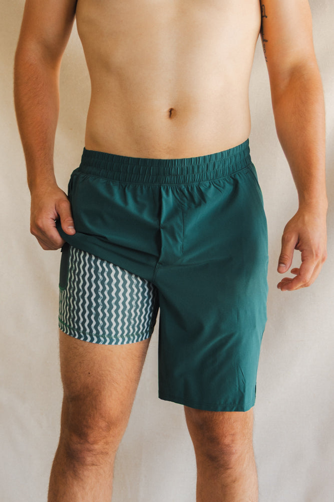 The Green Way | Green Deck Stripe Ball Hammock® 9 Inch Athletic Shorts